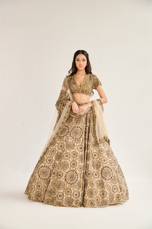ANTIQUE GOLD LEHENGA