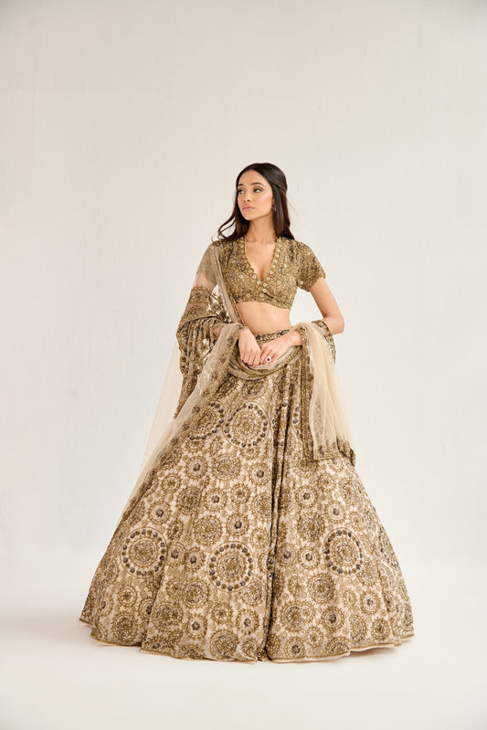 ANTIQUE GOLD LEHENGA