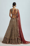 NAZNEEN BROWN MAROON LEHENGA