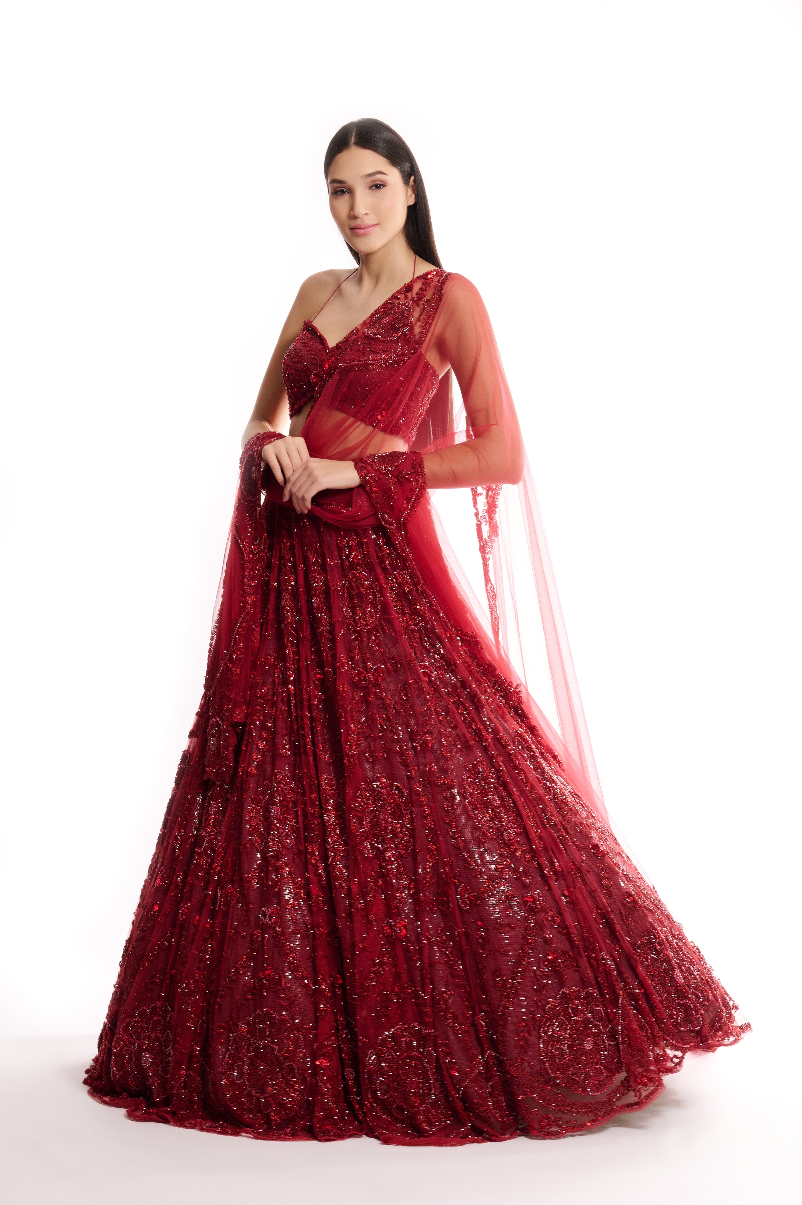red lehenga for wedding