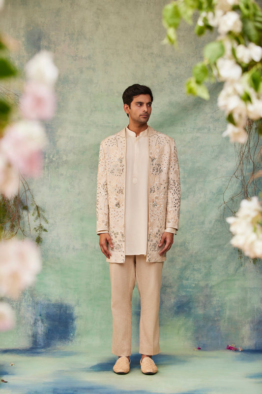 IVORY THREADWORK SHERWANI