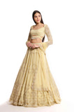 yellow pearl lehenga for haldi