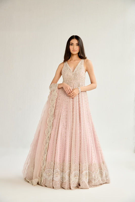 BLUSH PINK ANARKALI SUIT