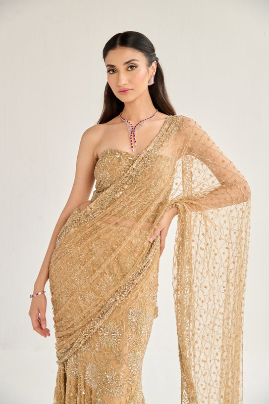 NAAZ GOLD SAREE