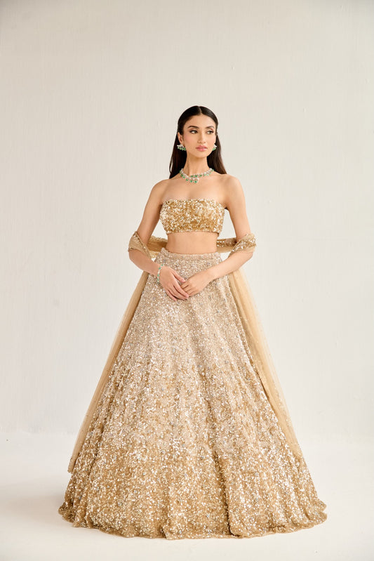 ZARA GOLD OMBRE LEHENGA