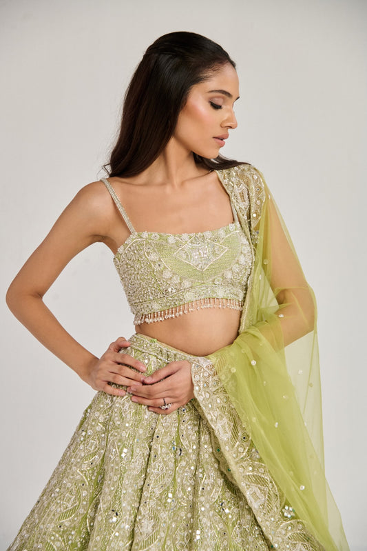 LIME GREEN LEHENGA
