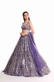 purple wedding lehenga