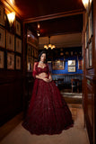 red wedding lehenga