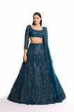 sarah blue lehenga surabhi chopra label