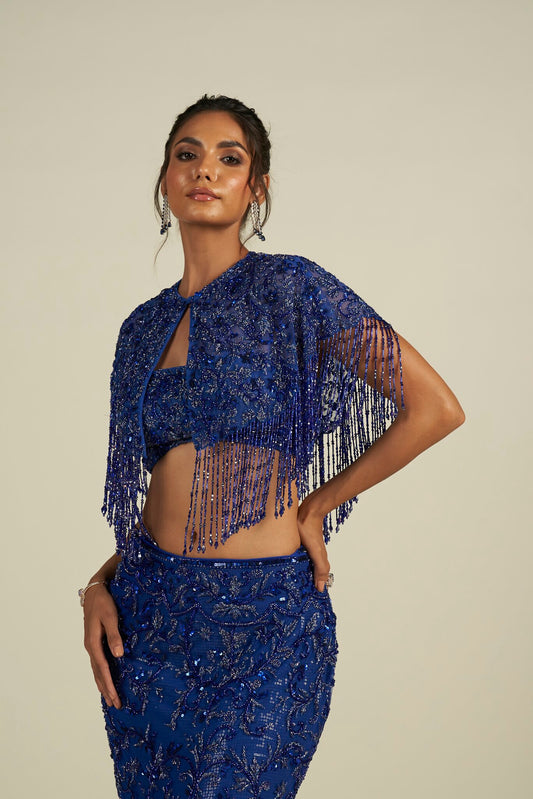 ELECTRIC BLUE SKIRT SET