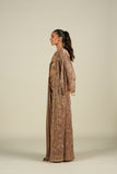 BROWN GOLD LONG CAPE SKIRT SET