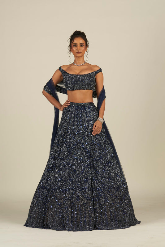 NAVY BLUE LEHENGA