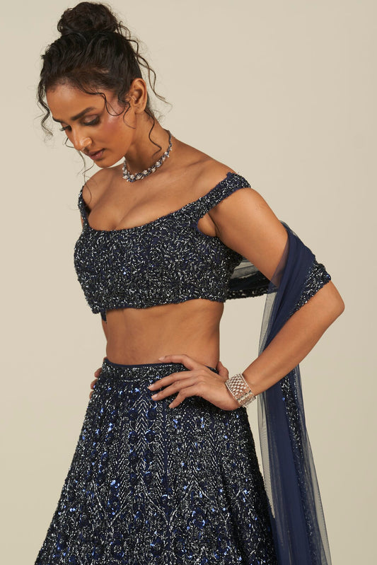NAVY BLUE LEHENGA