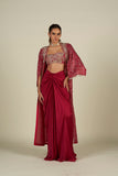 FUCHSIA PINK LONG CAPE