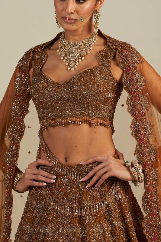 RUST RED LEHENGA