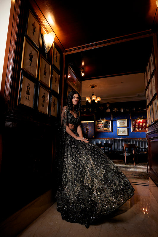black lehenga