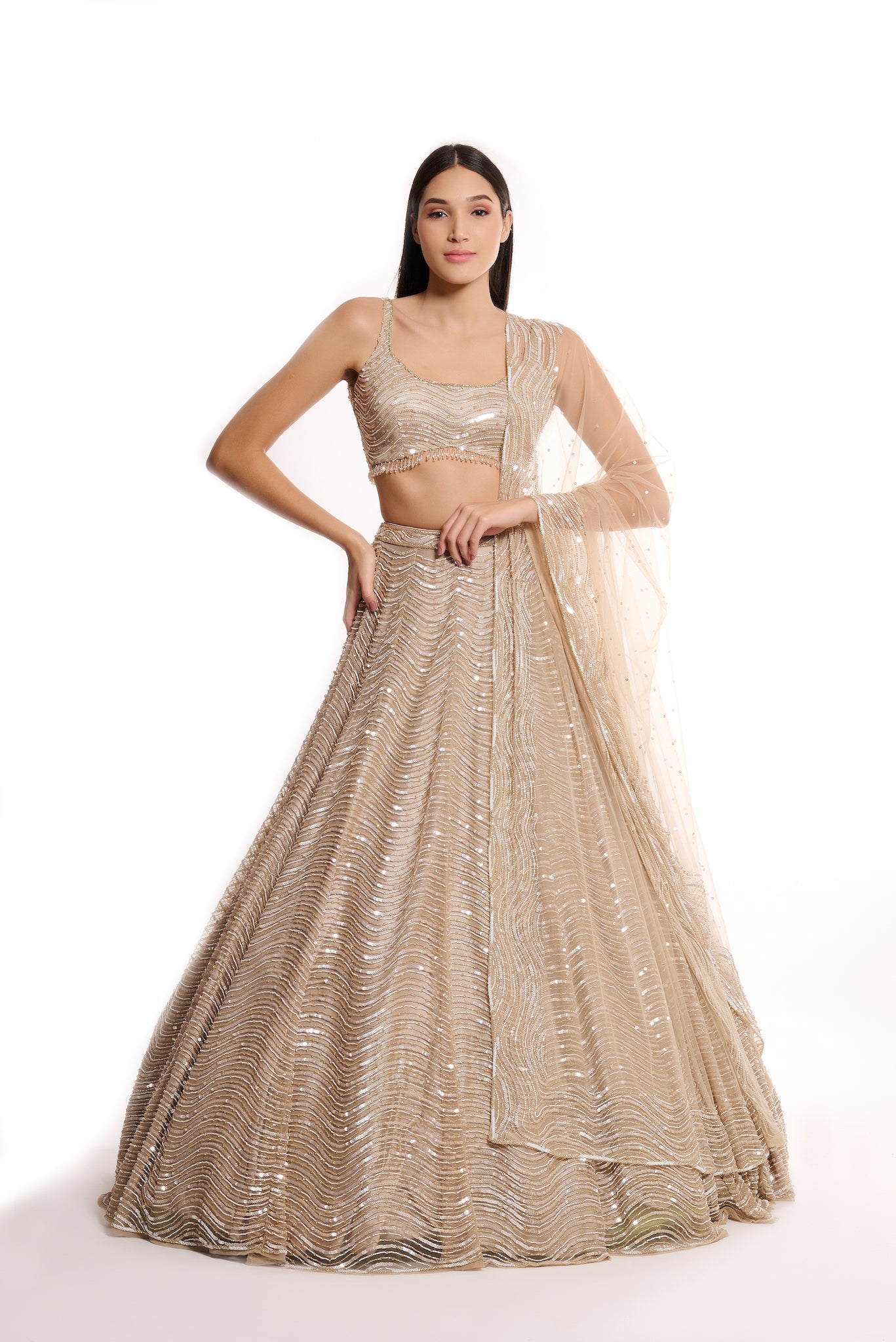 surabhi chopra ivory lehenga for wedding