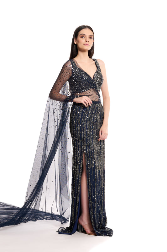 surabhi chopra label blue saree