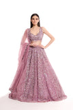 surabhi chopra pink sequin lehenga