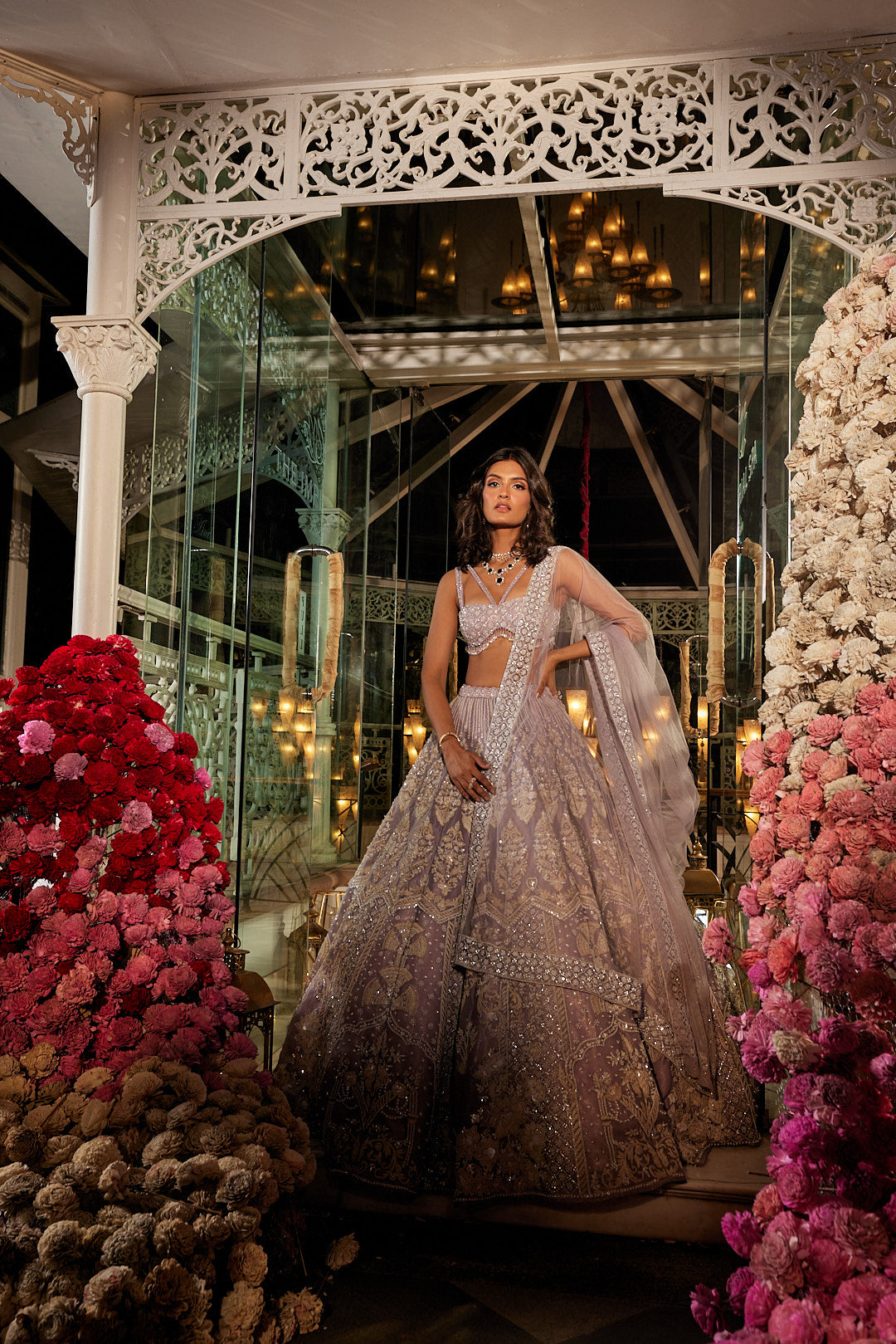 purple lehenga bridal