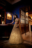 gold lehenga wedding