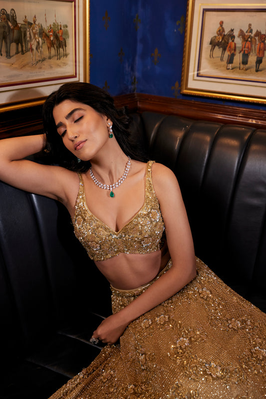 golden lehenga