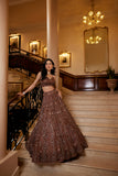 brown wedding lehenga