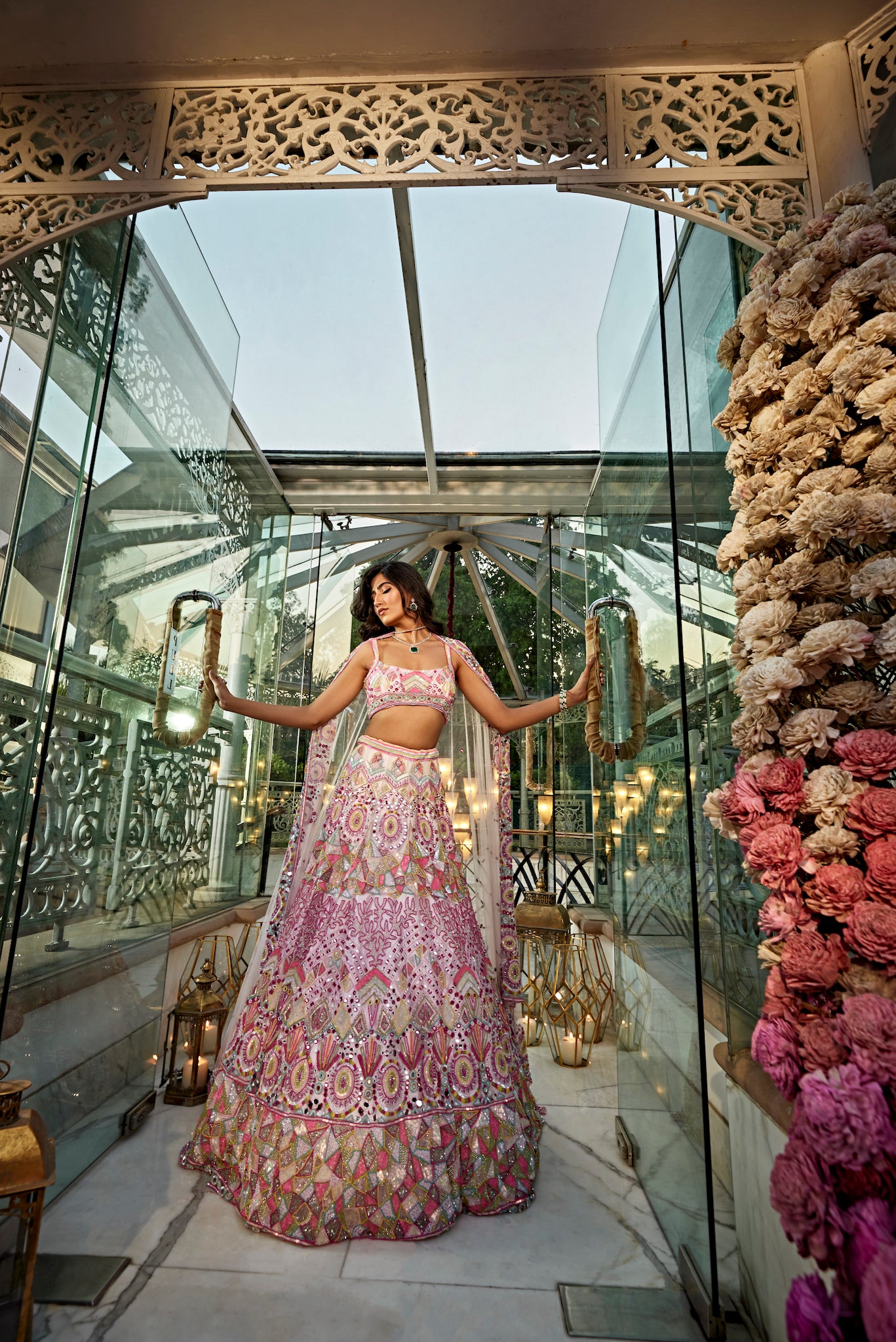 multi color lehenga for mehndi