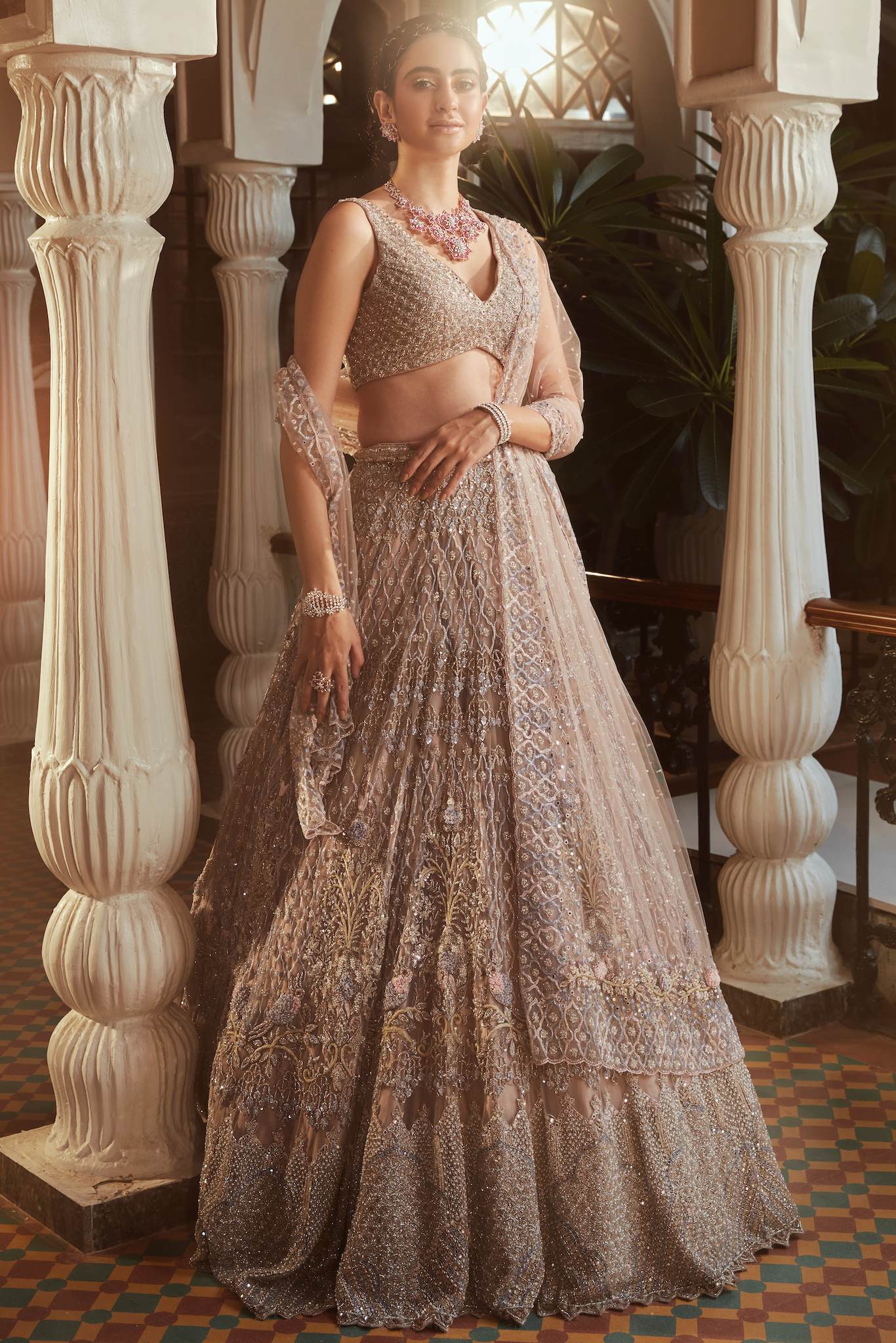 silver lehenga wedding