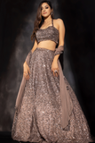 brown lehenga for wedding party