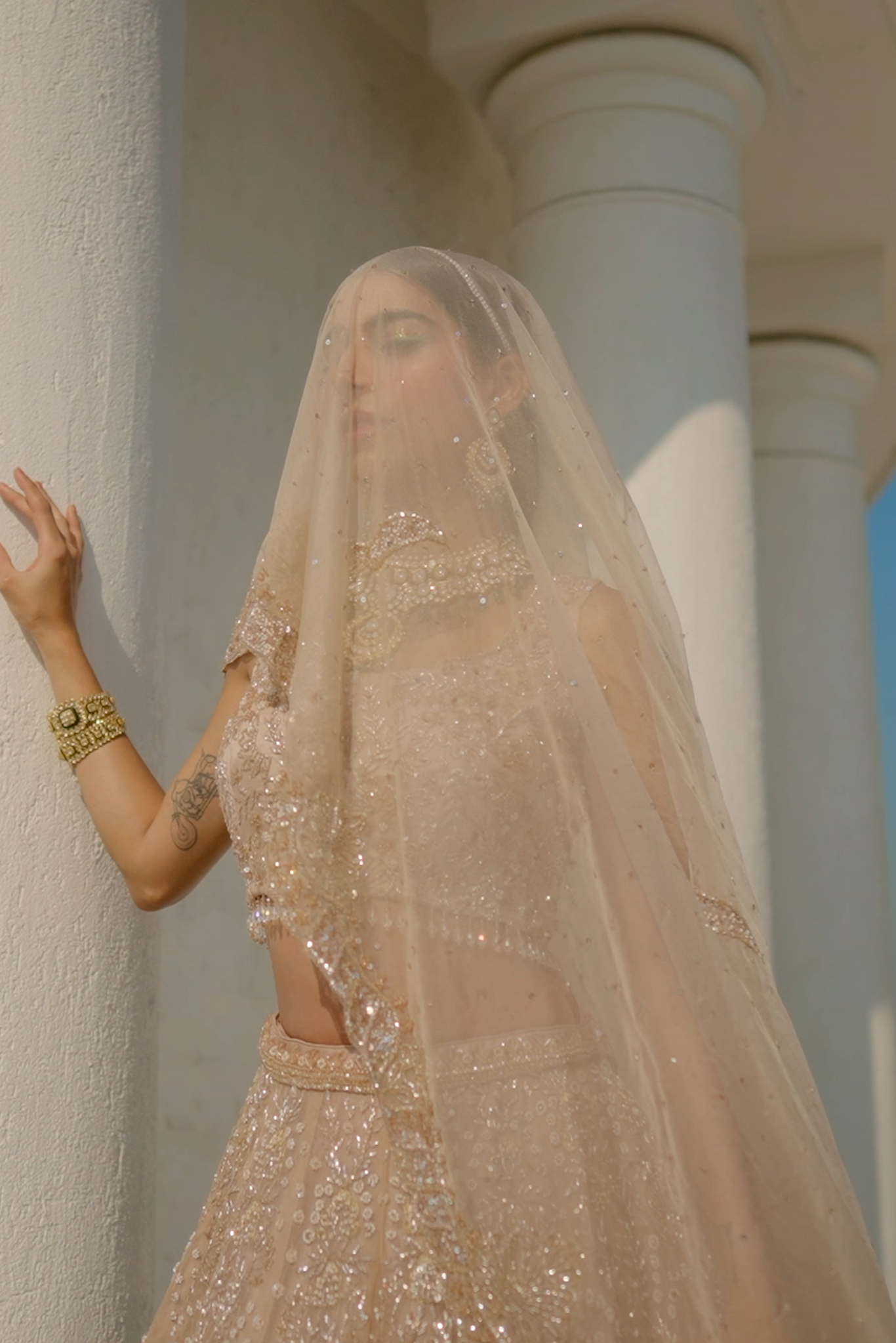 bridal ivory lehenga