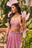 mirror work silk lehenga