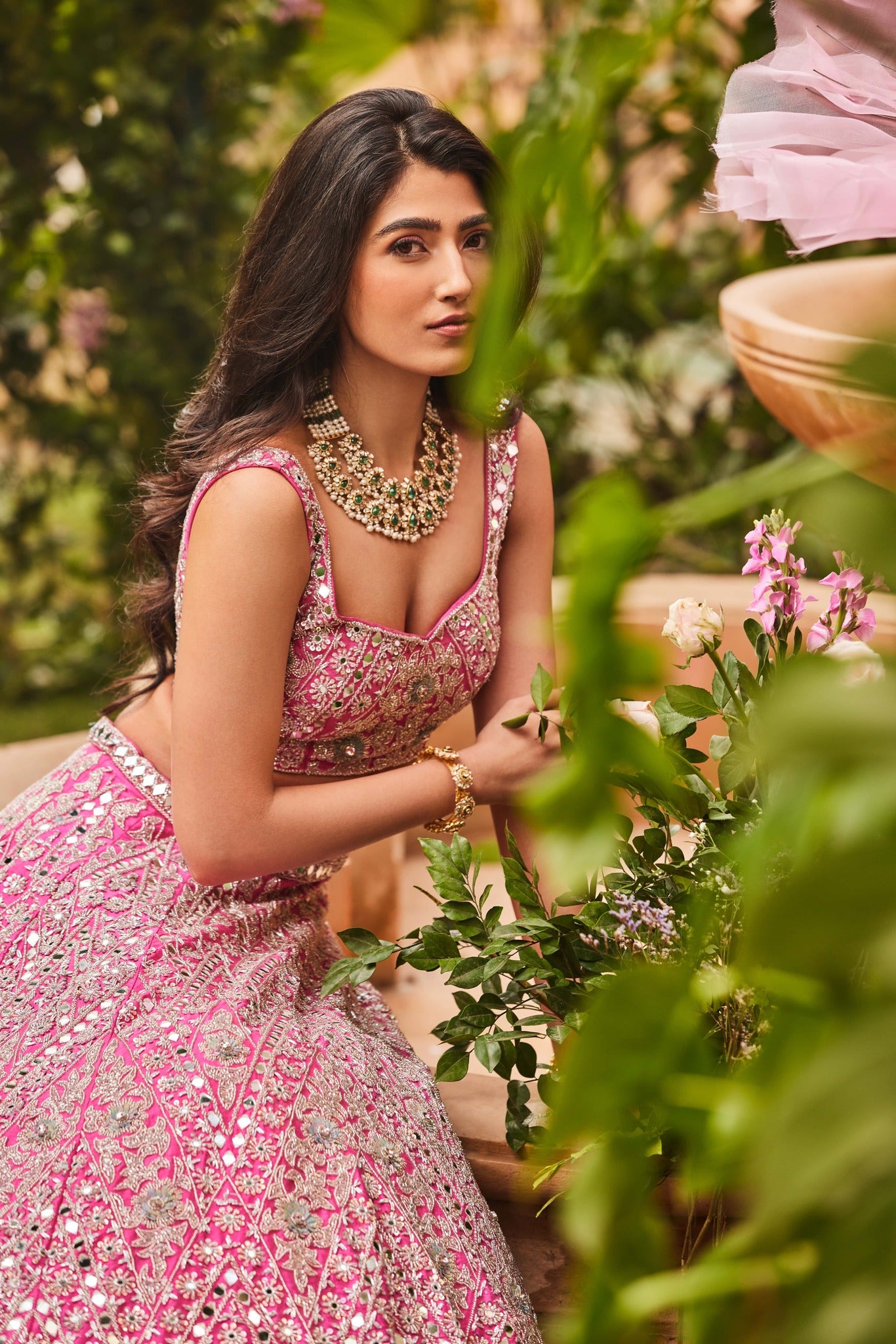 pink bridal lehenga