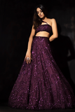 wine lehenga