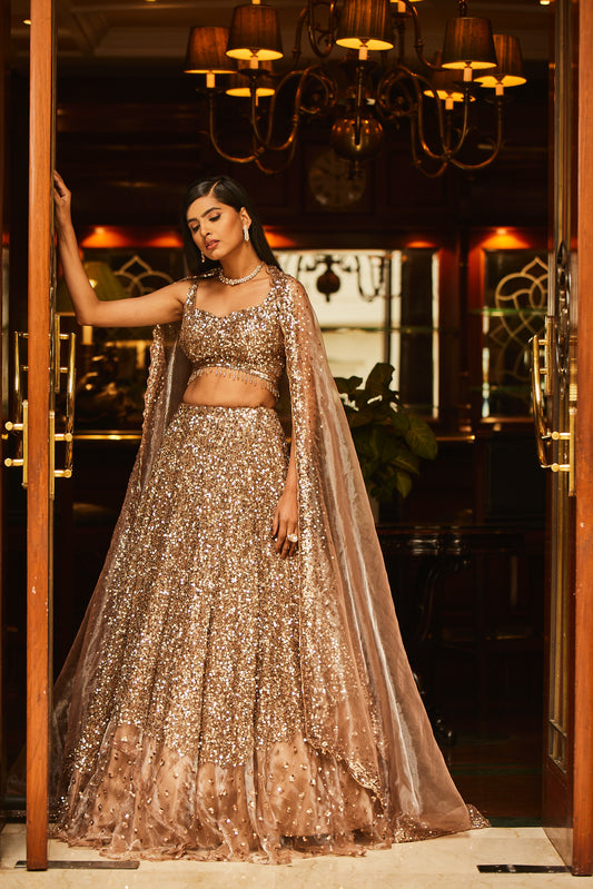 rose gold lehenga