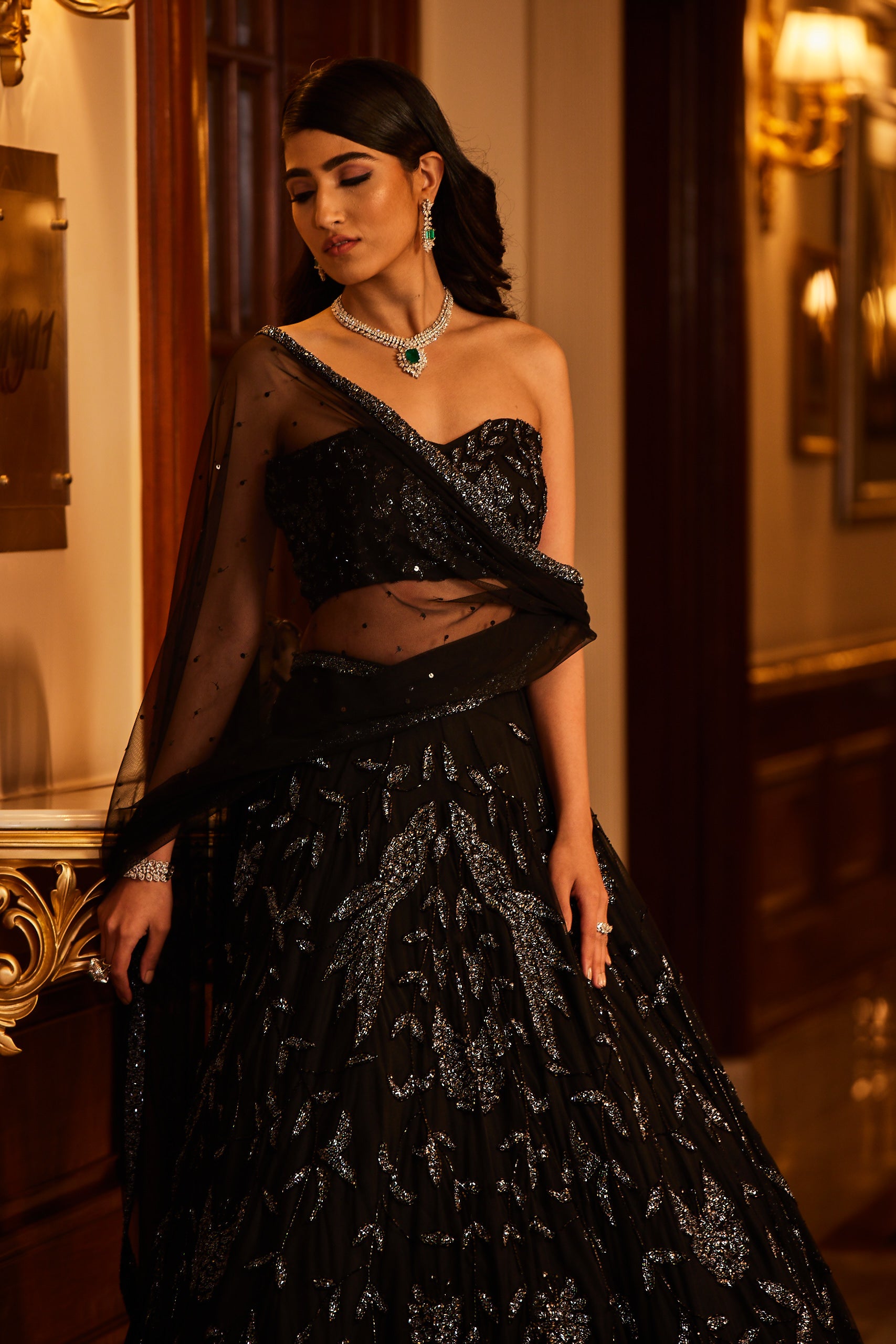 black lehenga for wedding