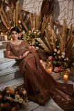 surabhi chopra label brown wedding saree