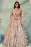 PINK APPLIQUE FLORAL LEHENGA