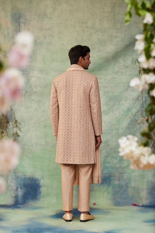 LIGHT PEACH SHERWANI