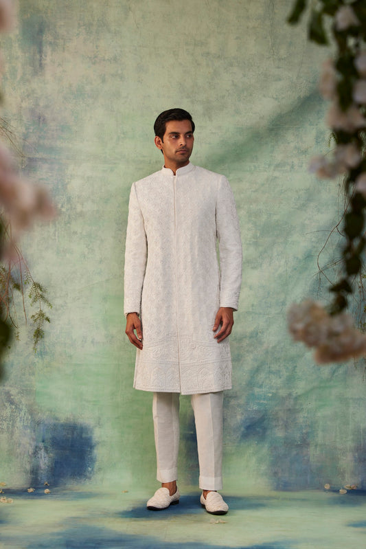 WHITE PEARL SHERWANI