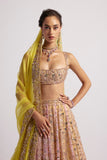 LILAC NEON DUAL TONE LEHENGA SET