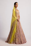 LILAC NEON DUAL TONE LEHENGA SET