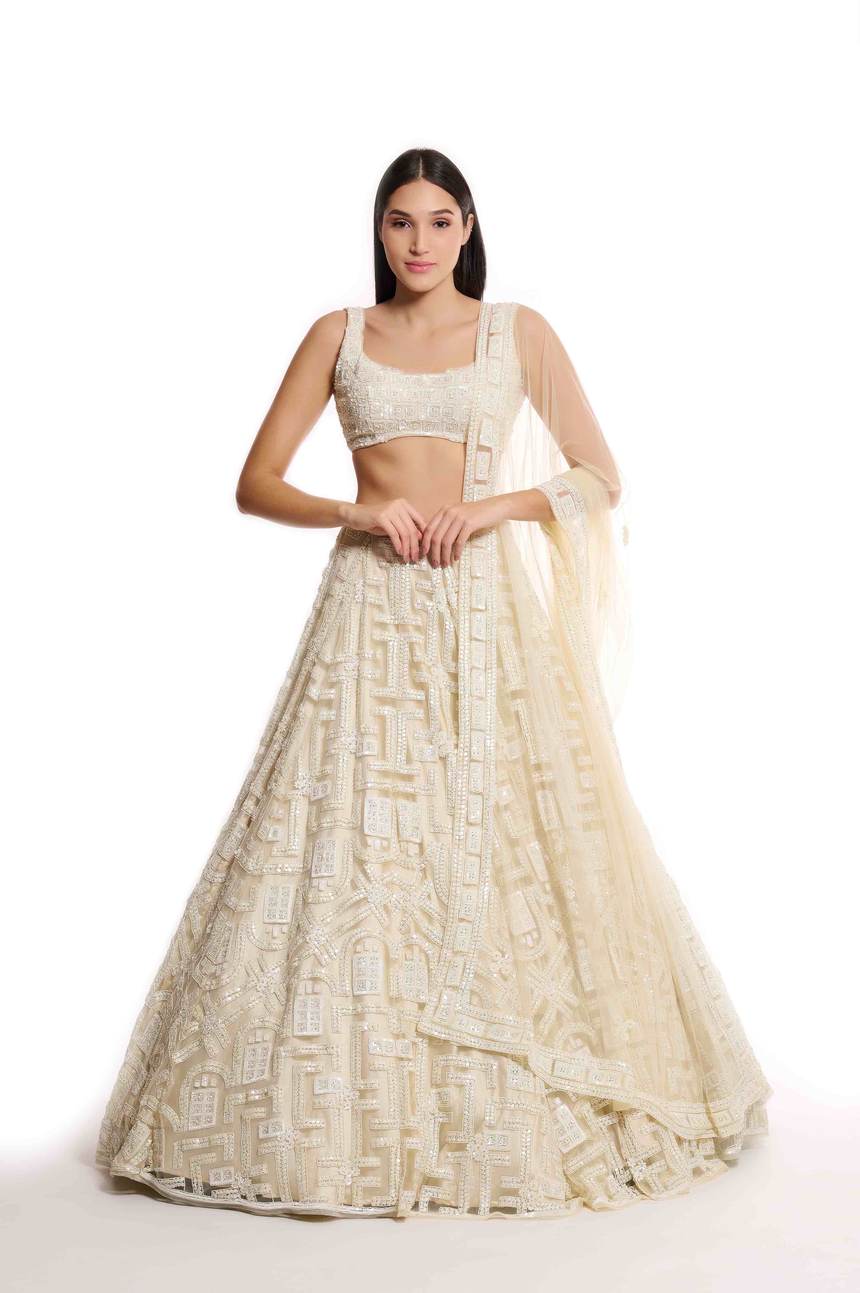 off white lehenga