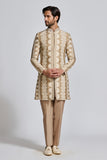 BROWN THREADWORK SHERWANI