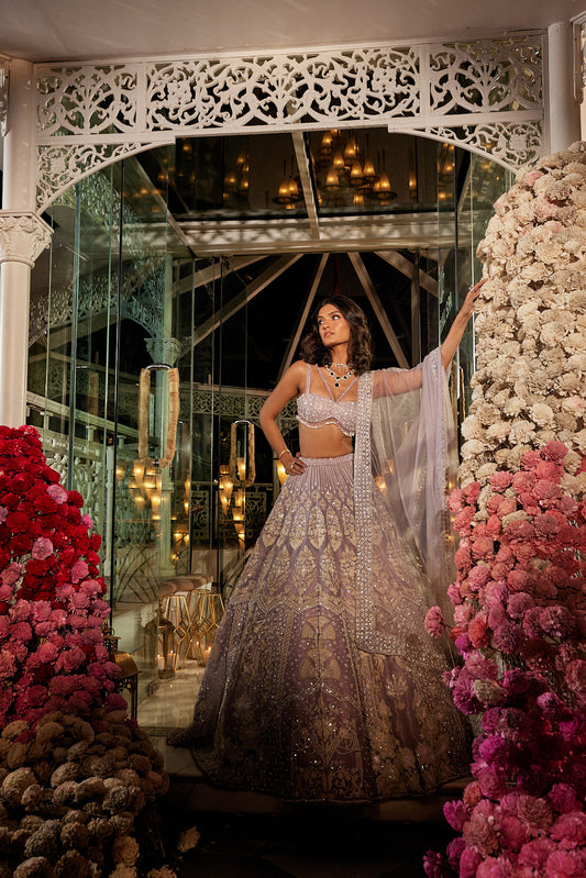 purple lehenga