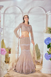 gold fishcut lehenga