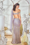 LOVE GREY DRAPE SAREE