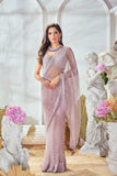 PINK MULTI COLORED SEQUIN SAREE