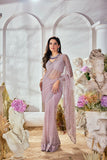 PINK MULTI COLORED SEQUIN SAREE