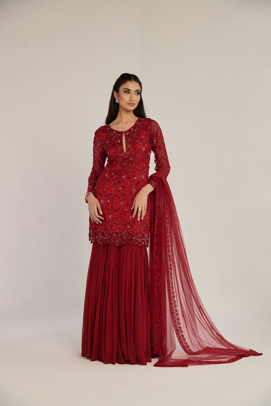 RED GARARA SUIT